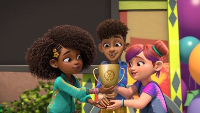 Una secuencia de 'El mundo de Karma', con la protagonista a la izquierda.