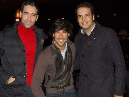 Ismael Jordi, Manuel Lombo y Jesús Méndez en el Teatro Villamarta.