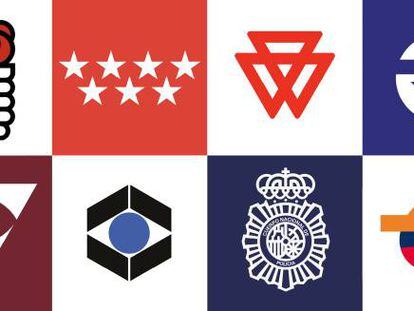 Logotipos creados por el diseñador gráfico José María Cruz Novillo en las últimas décadas.