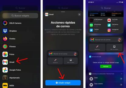 Nuevo widget de Gmail para iPhone.