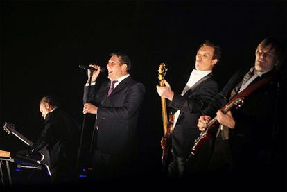 Los miembros de Spandau Ballet, durante un momento de su concierto en Madrid