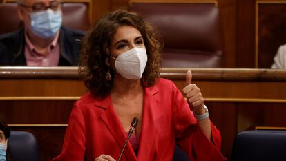 La ministra de Hacienda, María Jesús Montero, la semana pasada en el Congreso.