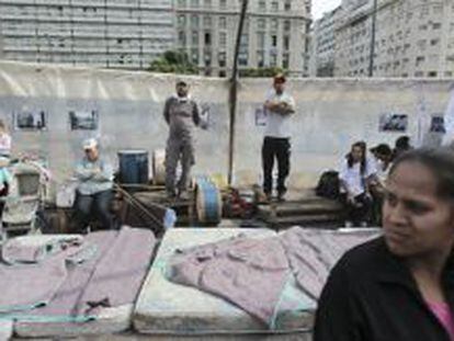 Habitantes de barrios marginales de Buenos Aires protestan por su situaci&oacute;n.