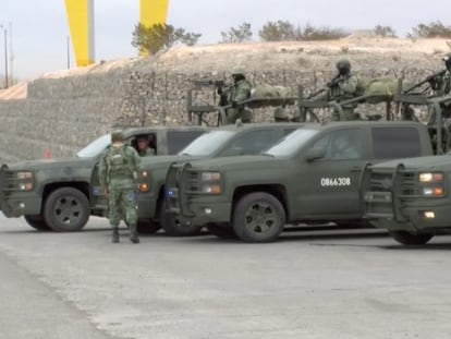 Soldados recién llegados a Ciudad Juárez, Chihuahua, el 9 de febrero 2024.