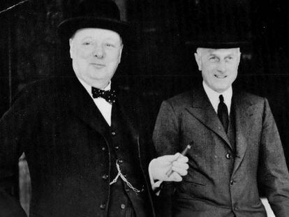 Winston Churchill y Samuel Hoare en 1937 en Irlanda.&ensp;Foto: Keystone Pictures USA.
