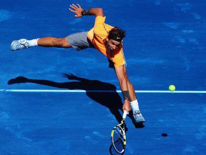 Nadal, durante su partido contra Davydenko.