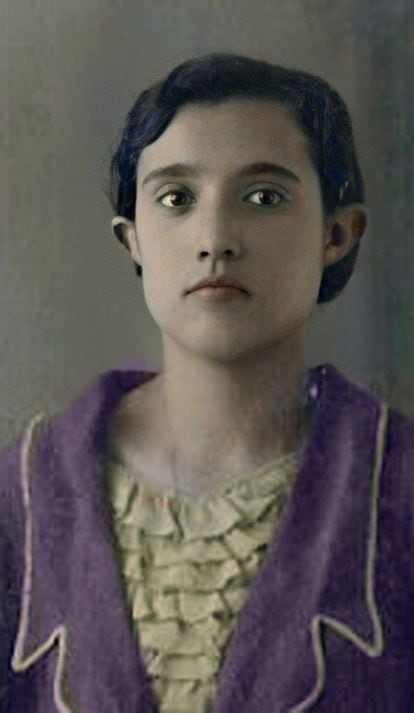 Retrato sin datos de María la Jabalina, que reproduce el libro de Manuel Girona.