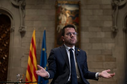 Pere Aragonès durante la entrevista.