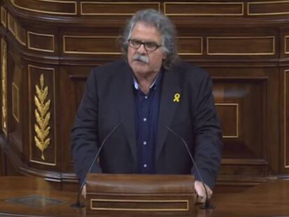 Joan Tardà, portavoz de ERC, en su intervención este martes en el Congreso de los Diputados.
