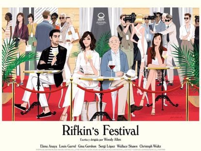 L'últim film de Woody Allen, 'Rifkin's festival', es desenvolupa al festival de cinema de Sant Sebastià, on es presentarà el 18 de setembre. A la il·lustració de Jordi Labanda, els personatges gaudeixen de l'ambient del luxós Hotel María Cristina a la capital guipuscoana.
