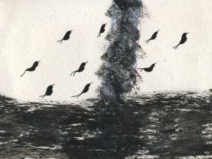 'Ciclón', uno de los dibujos del poeta José Miguel Ullán.