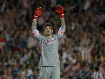 Herrer&iacute;n se lamenta durante el partido.