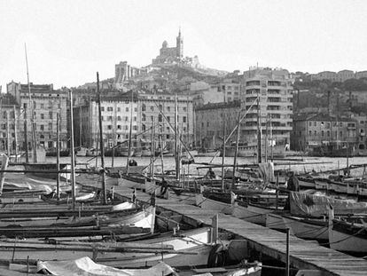 Vista general del puerto de Marsella en 1941. 