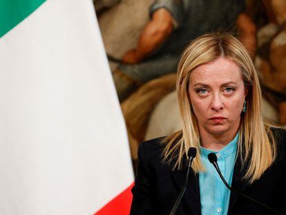 La primera ministra italiana, Giorgia Meloni, en abril de 2023.