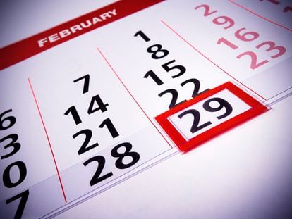 Calendario de febrero de un año bisiesto.