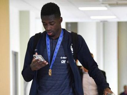 Dembélé, durante el Mundial con la selección francesa.