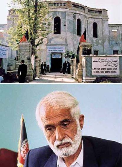 Arriba, fachada del Museo de Kabul. Abajo, el director del museo, Omar Khan Massoudi.