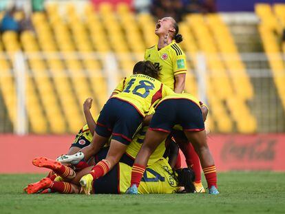 Las jugadoras colombianas celebran un gol en la Copa Mundial Femenina Sub-17.