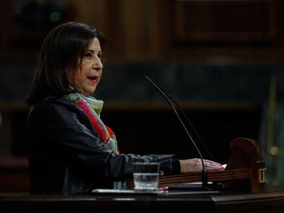 La ministra de Defensa, Margarita Robles, este martes en el Congreso.