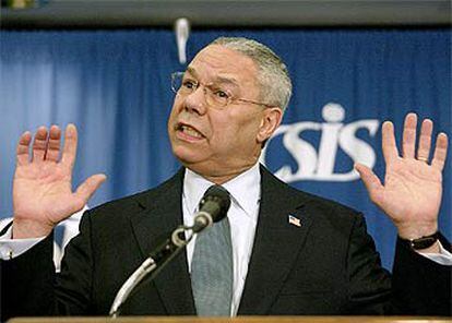 Colin Powell, durante su intervención en el Centro de Estudios Estratégicos e Internacionales.