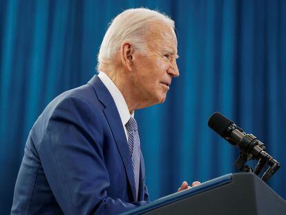 El presidente de Estados Unidos, Joe Biden, durante un acto en Carolina del Norte, el 18 de enero.