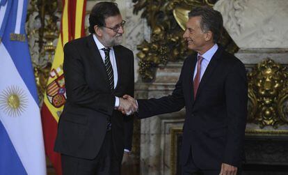 Mariano Rajoy y Mauricio Macri este martes en Buenos Aires.