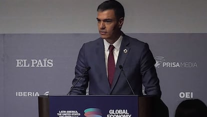 Pedro Sánchez, presidente del Gobierno en funciones, este miércoles en Nueva York.