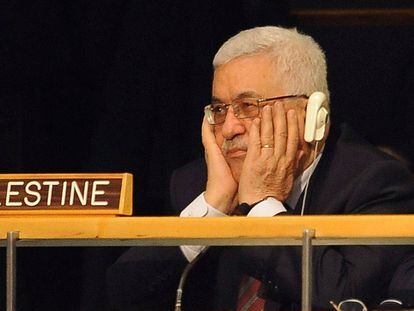 El presidente de la Autoridad Nacional Palestina, Mahmud Abbas, durante una sesión de la Asamblea General de la ONU.