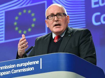 El vicepresidente de la Comisión Europea, Frans Timmermans, en 2018 en Bruselas.