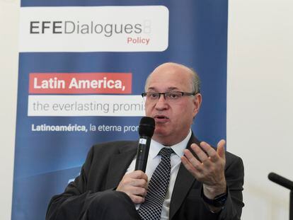 El presidente del Banco Interamericano de Desarrollo, Ilan Goldfajn, en un momento de su intervención