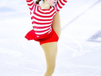 Lipnitskaia, durante una prueba.