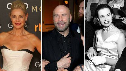 De izquierda a derecha: Belén Rueda, John Travolta y Gloria Vanderbilt.