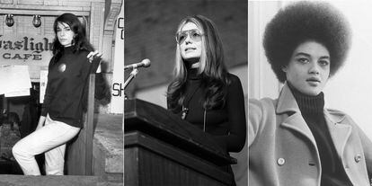Símbolo de rebeldía y activismo hace medio siglo: una joven beatnik, Gloria Steinem y Kathleen Cleaver, secretaria de comunicaciones de los Panteras Negras.