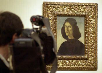El <i>Retrato de Michele Marullo Tarcaniota</i>, de Botticelli, en la sala 49 del Museo del Prado.