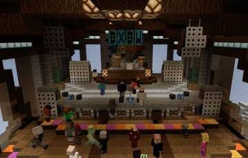 Imagen de uno de los eventos en conciertos en tiempo real de 'Minecraft'.