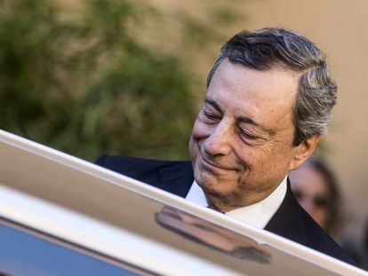 El primer ministro de Iralia, Mario Draghi, este viernes en Roma.