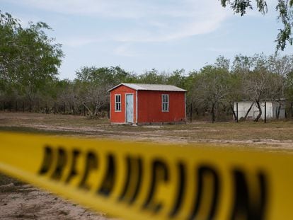 El almacén en el que fueron encontrados los cuerpos de dos de los ciudadanos estadounidenses secuestrados, en Matamoros (México), este martes.
