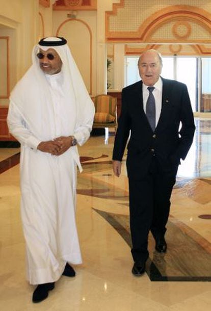 BIn Hammam y Blatter, en Doha.