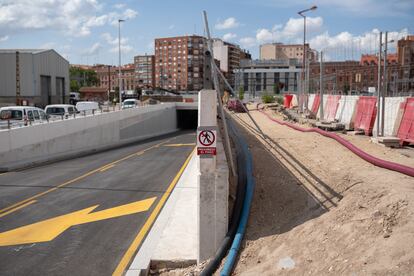 El paso subterráneo en el barrio de Las Delicias, Valladolid.
