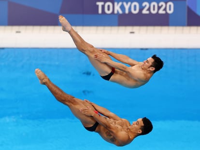 Yahel Castillo y Juan Celaya, durante su competencia, este miércoles.