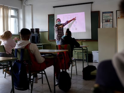 Clase en un instituto de Fuenlabrada (Madrid), el pasado octubre.