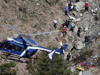 Restos del avión que estrelló Andreas Lubitz en 2015 en los Alpes.