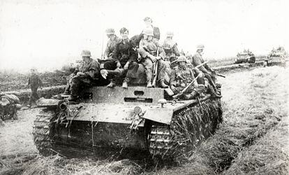 Un carro de combate Panzer alemán durante la Segunda Guerra Mundial.