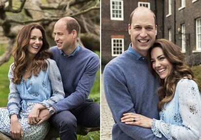 Las dos fotos de Guillermo y Kate, duques de Cambridge, distribuidas con motivo del 10º aniversario de su boda.