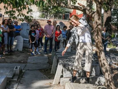 Visita teatralizada al Cementerio Brit&aacute;nico de Madrid, el pasado domingo. 