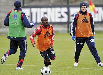 Lassana Diarra durante un entrenamiento.