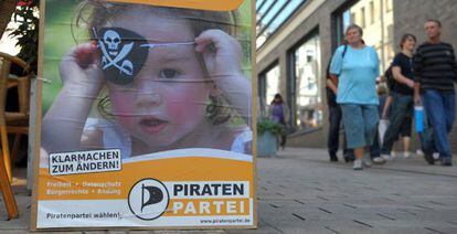 Cartel electoral del Partido Pirata alemán Thuringia, en 2009.