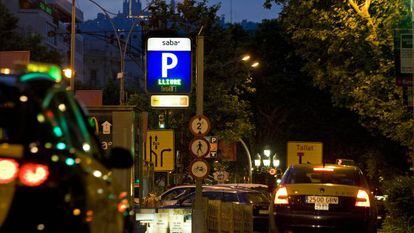 Entrada a un parking de Saba en Barcelona