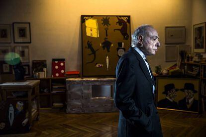 Eduardo Arroyo en su casa, en Madrid, en febrero de 2018.