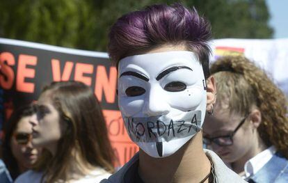 Manifestaci&oacute;n de estudiantes en Valencia. 